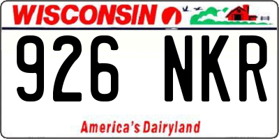 WI license plate 926NKR
