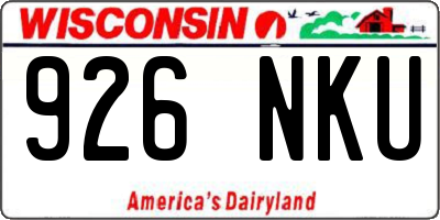 WI license plate 926NKU