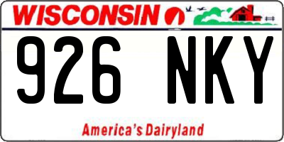 WI license plate 926NKY