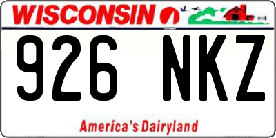 WI license plate 926NKZ