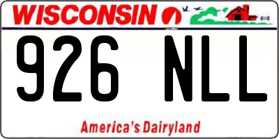 WI license plate 926NLL