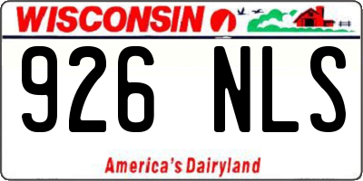 WI license plate 926NLS