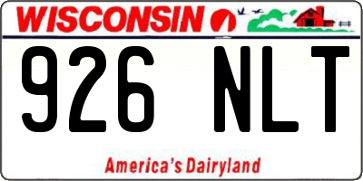WI license plate 926NLT