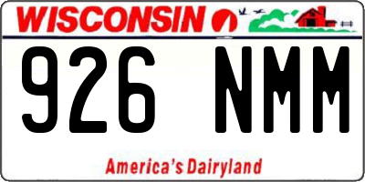 WI license plate 926NMM