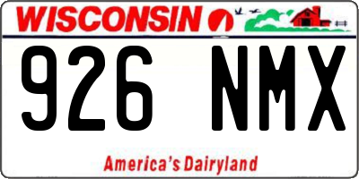 WI license plate 926NMX