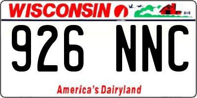 WI license plate 926NNC