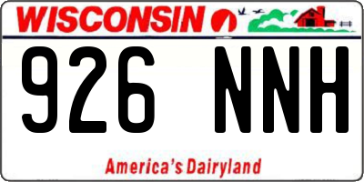 WI license plate 926NNH
