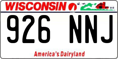 WI license plate 926NNJ