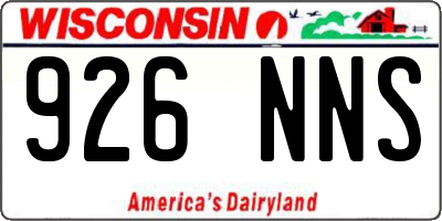 WI license plate 926NNS
