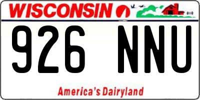 WI license plate 926NNU