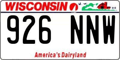 WI license plate 926NNW