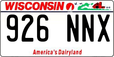 WI license plate 926NNX