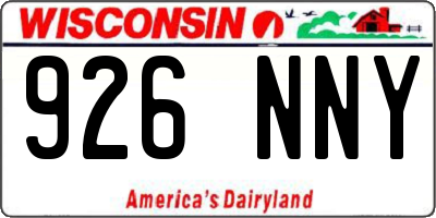 WI license plate 926NNY