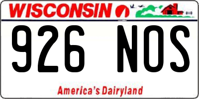 WI license plate 926NOS