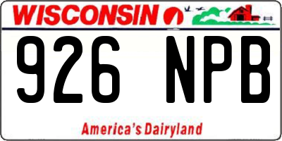 WI license plate 926NPB