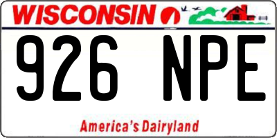 WI license plate 926NPE