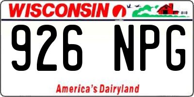 WI license plate 926NPG