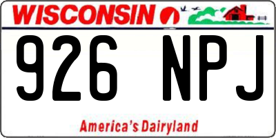 WI license plate 926NPJ
