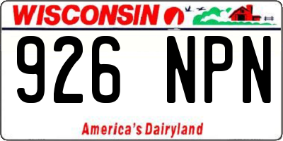 WI license plate 926NPN