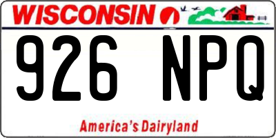 WI license plate 926NPQ