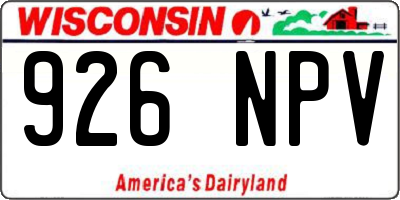 WI license plate 926NPV