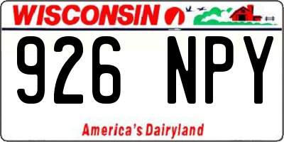 WI license plate 926NPY