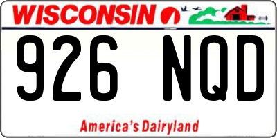 WI license plate 926NQD