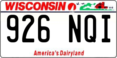 WI license plate 926NQI