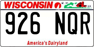 WI license plate 926NQR