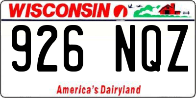 WI license plate 926NQZ