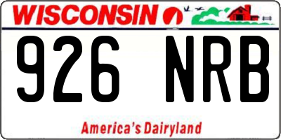 WI license plate 926NRB