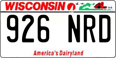 WI license plate 926NRD