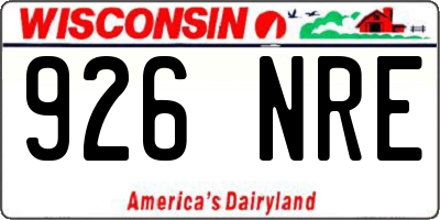 WI license plate 926NRE