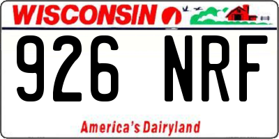 WI license plate 926NRF