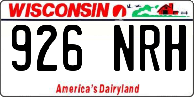 WI license plate 926NRH