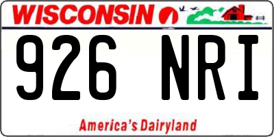 WI license plate 926NRI
