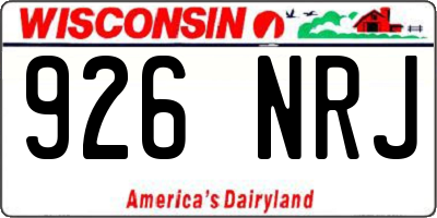WI license plate 926NRJ
