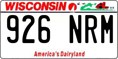 WI license plate 926NRM