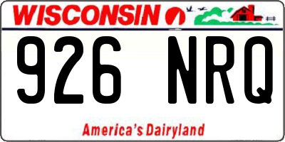 WI license plate 926NRQ
