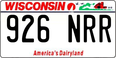 WI license plate 926NRR