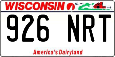 WI license plate 926NRT