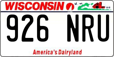 WI license plate 926NRU