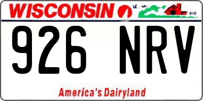 WI license plate 926NRV