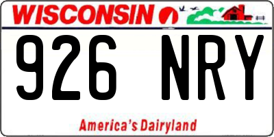 WI license plate 926NRY