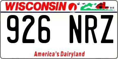 WI license plate 926NRZ