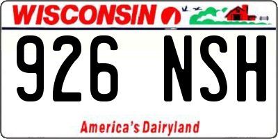 WI license plate 926NSH