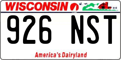 WI license plate 926NST