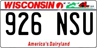 WI license plate 926NSU