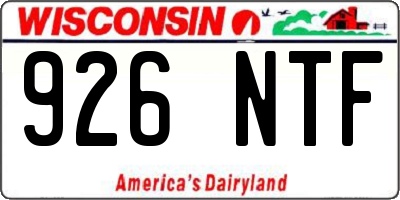 WI license plate 926NTF
