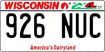 WI license plate 926NUC